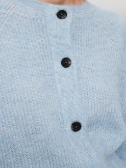Selected Femme, Naisten Neuletakki, Lulu LS Knit Short Cardigan Vaaleansininen