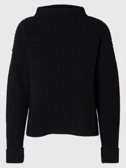 Selected Femme naisten neulepusero SLFSELMA SUS LS KNIT PULLOVER NOOS, musta