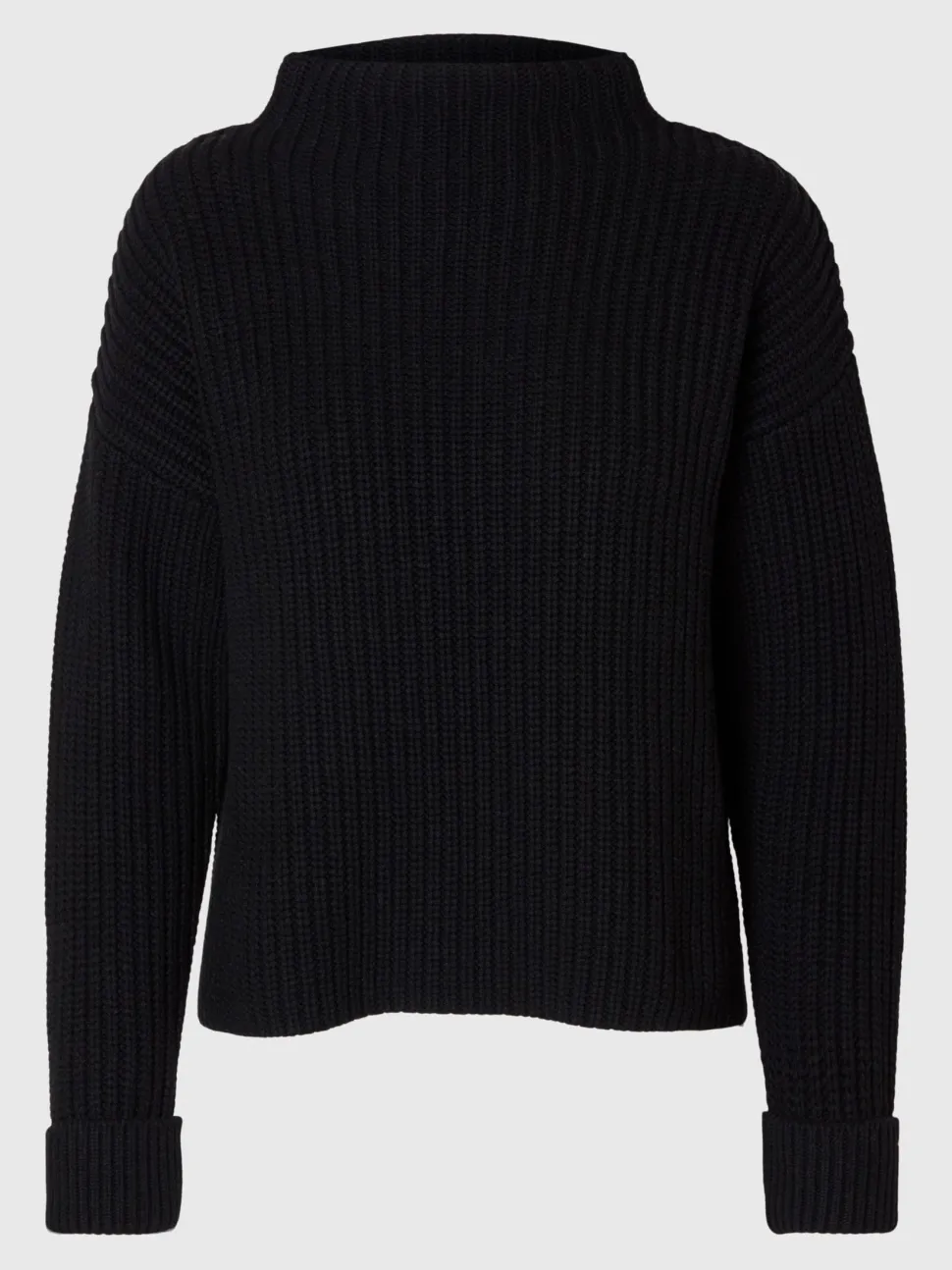 Selected Femme naisten neulepusero SLFSELMA SUS LS KNIT PULLOVER NOOS, musta