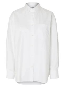 Selected Femme naisten paitapusero SLFESTER LS OVERSIZE SHIRT NOOS, valkoinen