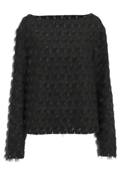 Selected Femme naisten paita, SLFMARION LS BOAT NECK TOP B Black