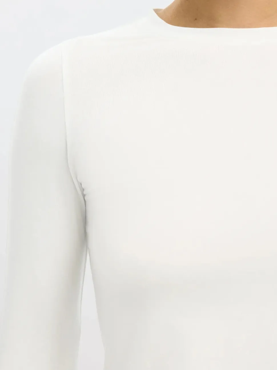 Selected Femme naisten paita SLFMANJA LS O-NECK NOOS, Snow White