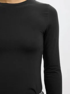 Selected Femme naisten paita SLFMANJA LS O-NECK NOOS, musta