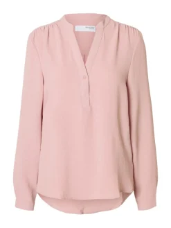Selected Femme Naisten Pusero, SLFMIVIA LS TOP B Vaaleanpunainen