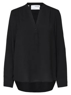 Selected Femme Naisten Pusero, SLFMIVIA LS TOP B Musta