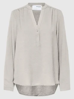 Selected Femme Naisten Pusero, SLFMIVIA LS TOP B Hiekka