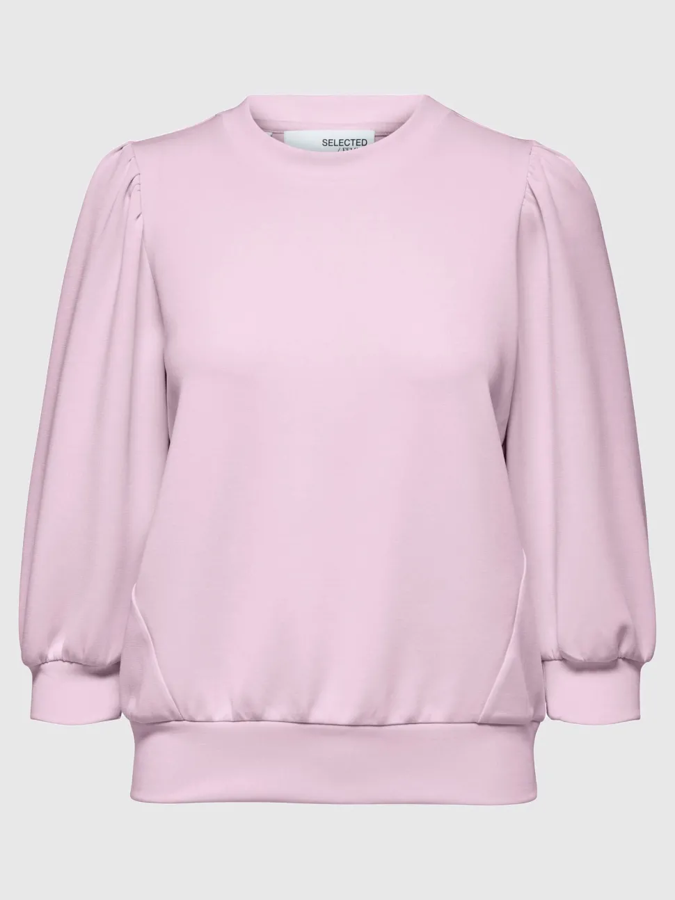 Selected Femme Naisten Pusero, SLFTENNY 3/4 SWEAT TOP NOOS Vaaleanpunainen