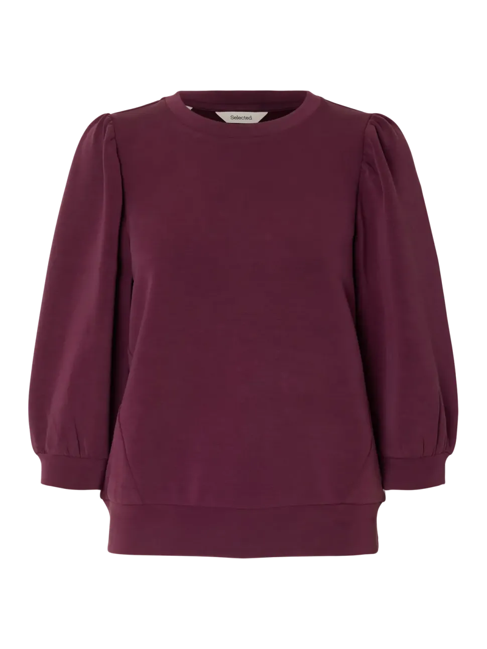 Selected Femme Naisten Pusero, SLFTENNY 3/4 SWEAT TOP NOOS Fig