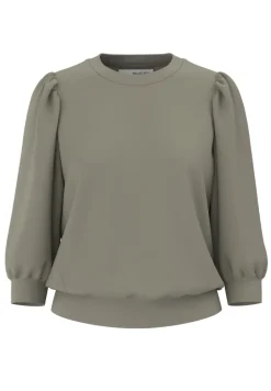 Selected Femme Naisten Pusero, SLFTENNY 3/4 SWEAT TOP NOOS Khaki