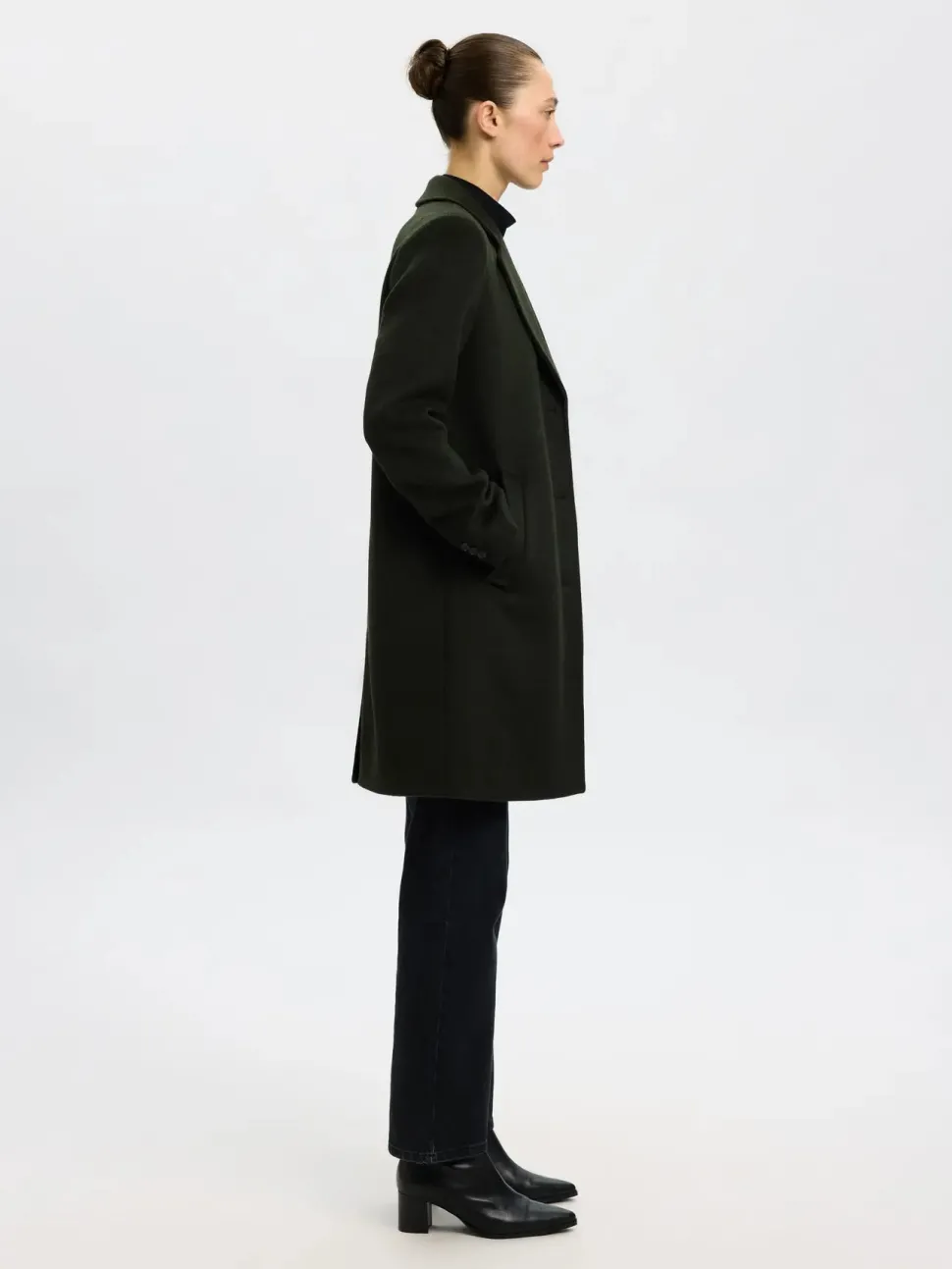 Selected Femme naisten takki, SLFSASJA LANO COAT Deep Depths Melange
