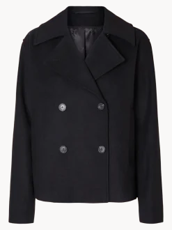 Selected Femme naisten takki, SLFALMA SHORT WOOL JACKET Musta