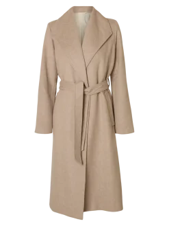 Selected Femme naisten takki, SLFROSA LANO COAT Sandshell Melange