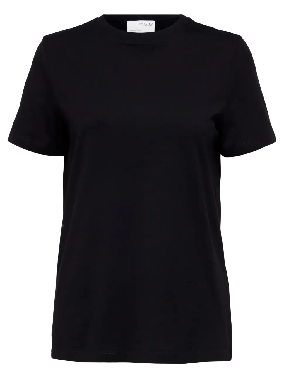 Selected Femme t-paita, SLFMYESSENTIAL SS O-NECK TEE Black