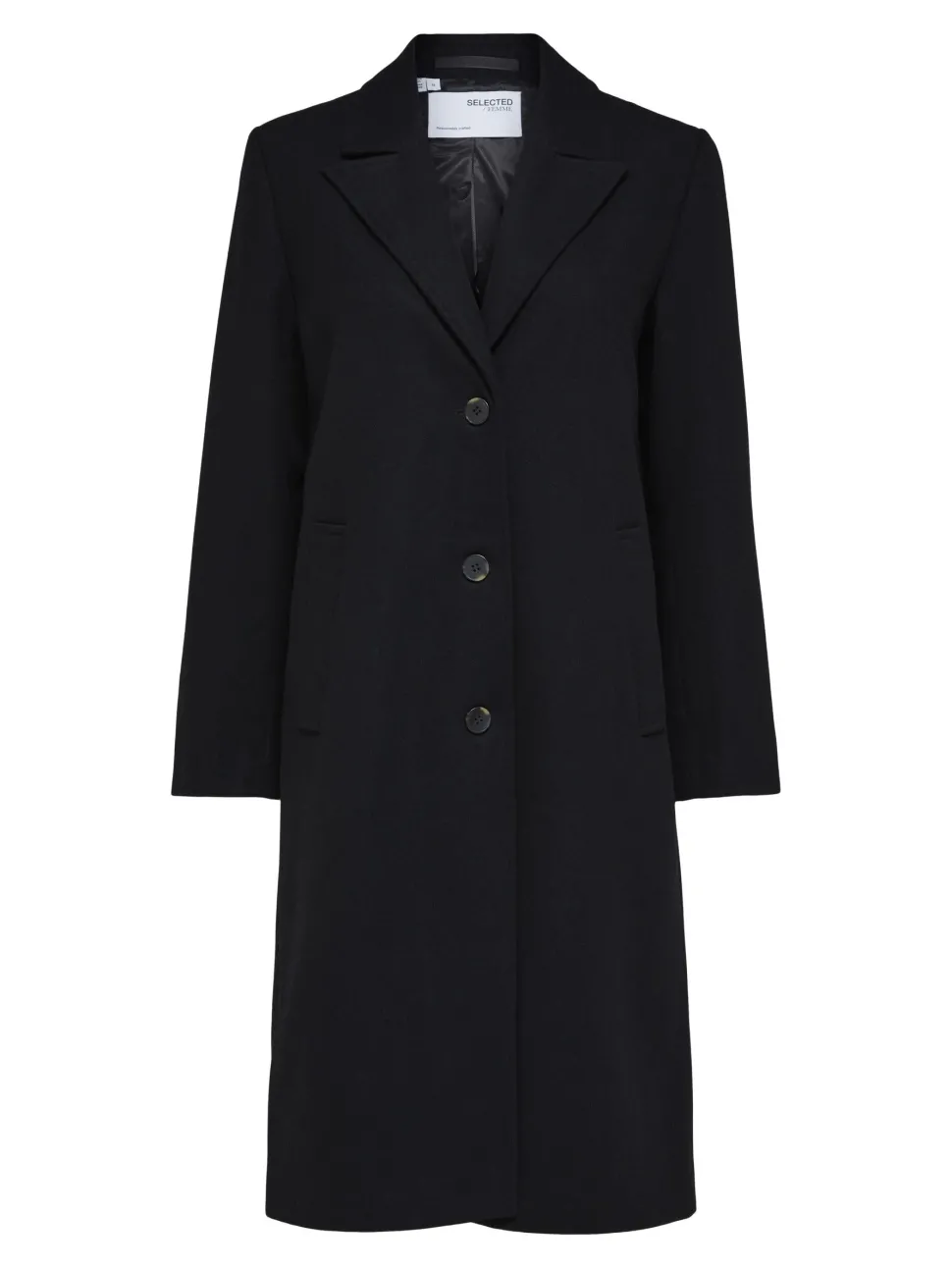 Selected Femme Villakangastakki, SLFALMA WOOL COAT Musta