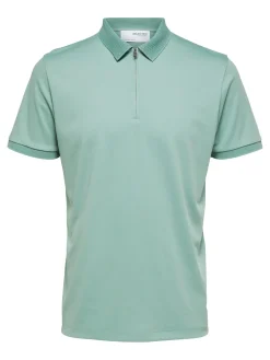 Selected Homme Fave Zip Polo Limenvihreä