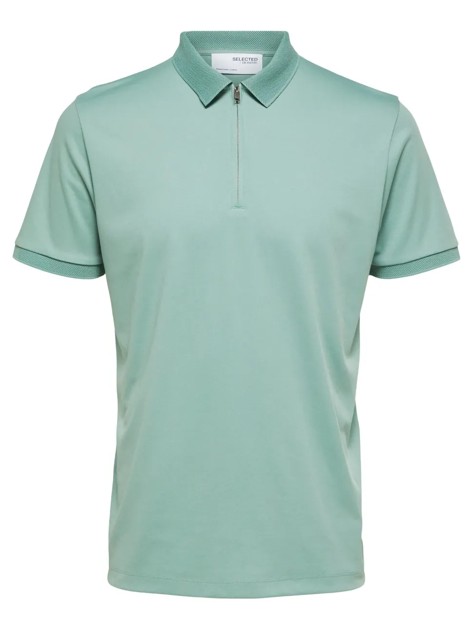 Selected Homme Fave Zip Polo Limenvihreä