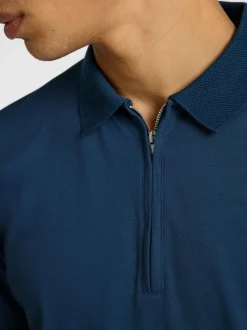 Selected Homme Fave Zip Polo Sininen