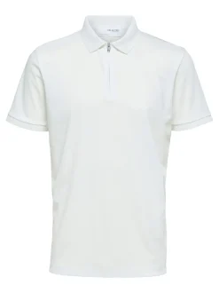 Selected Homme Fave Zip Polo Valkoinen