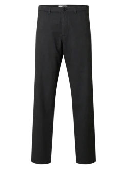 Selected housut, MILES BRUSHED PANTS Dark Grey Structure
