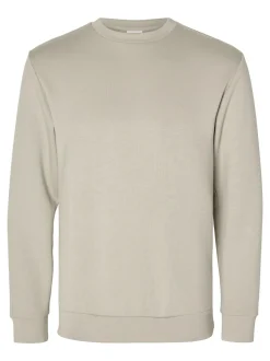 Selected miesten college, MANUEL SOFT CREW NECK Beige