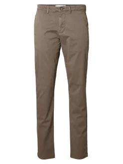 Selected, Miesten Housut, NEW MILES FLEX CHINO NOS Tummanruskea