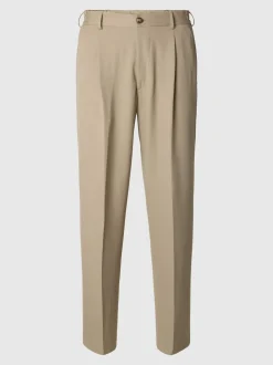 Selected miesten housut, SLH LOOSE FINN FLEX PANTS Beige