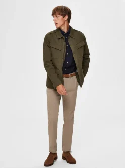 Selected Miesten Housut, Slim Miles Flex NOS Beige