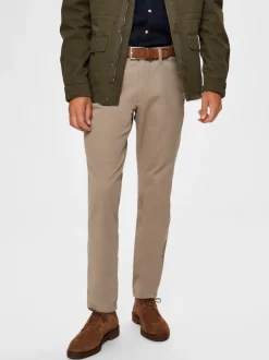Selected Miesten Housut, Slim Miles Flex NOS Beige