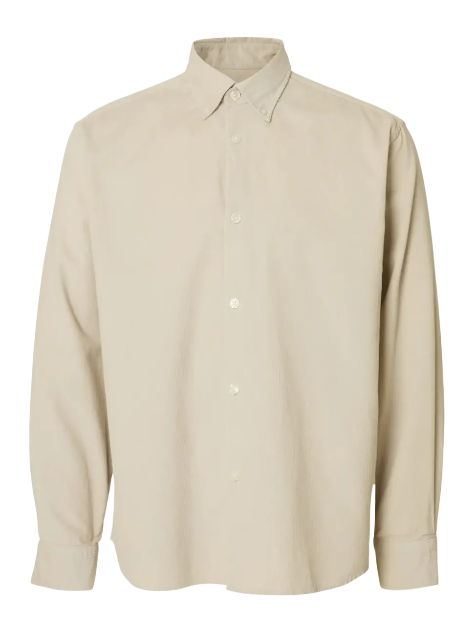 Selected Miesten Kauluspaita K REG DANNI CORD BD LS SHIRT Moonstruck