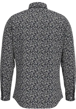 Selected Miesten Kauluspaita, SLIM PERFORMANCE AOP SHIRT Sky Captain Blue Floral