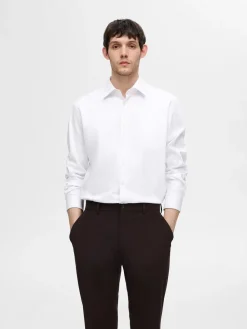 Selected Miesten Kauluspaita, SLIM PERFORMANCE SHIRT NOS Bright White