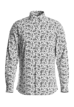 Selected Miesten Kauluspaita, SLIM PERFORMANCE AOP SHIRT Valkopohjainen Kuosi