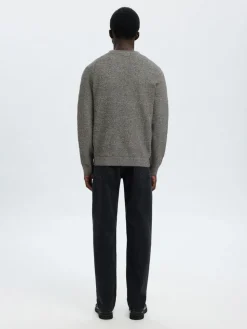 Selected Miesten Neulepusero, ROSS LS KNIT STRUCTURE NOS ORGANIC COTTO Black Moonstruck Twi