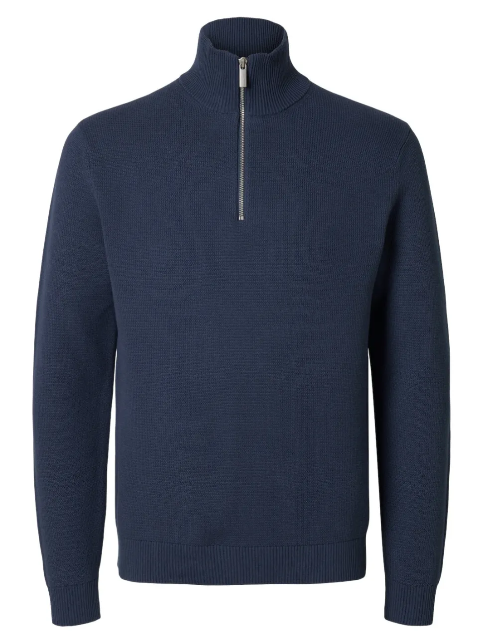 Selected Miesten Neulepusero, DANE LS KNIT STRUCTURE HALF ZIP Sininen