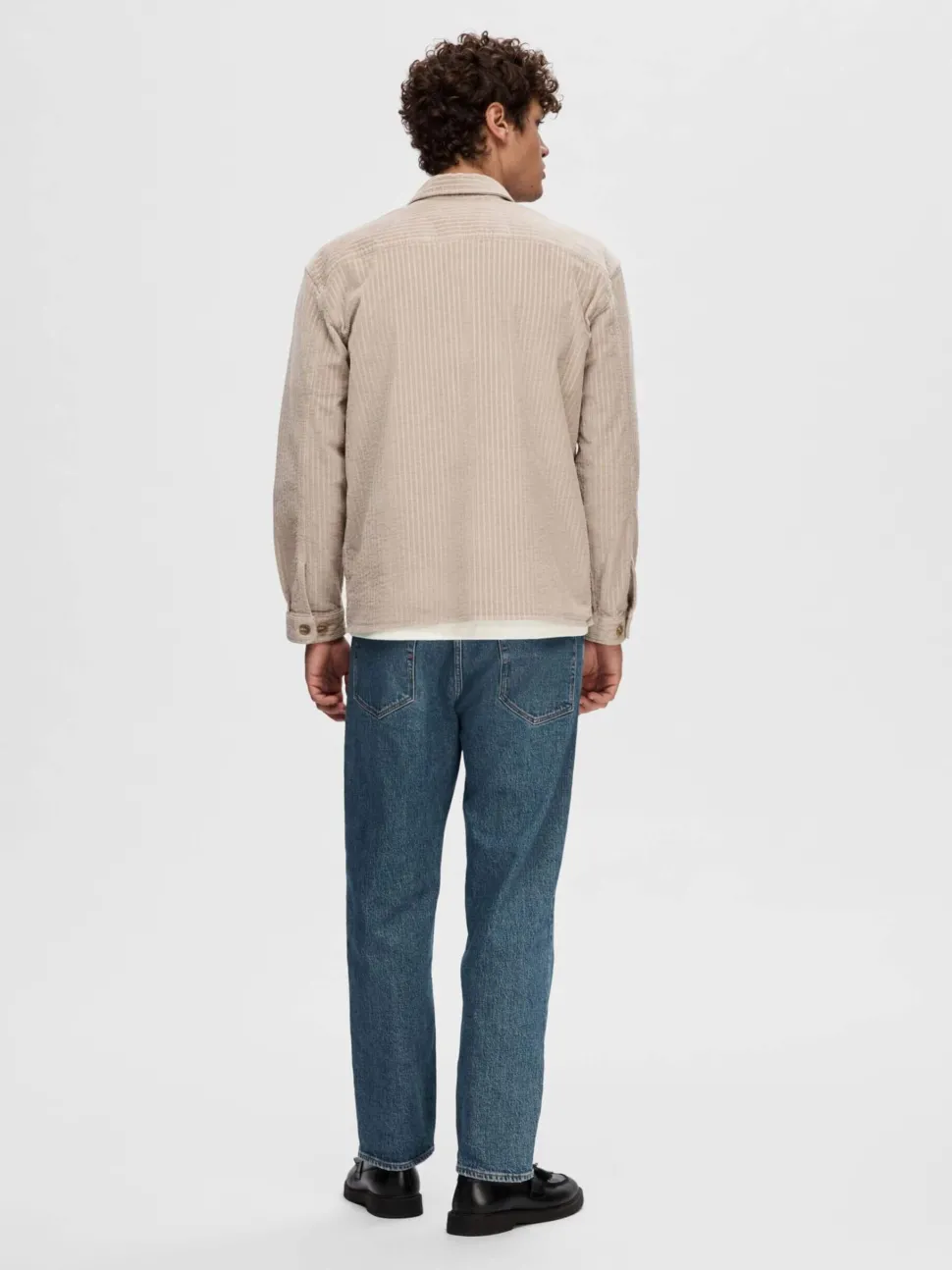 Selected miesten paita, K PEDER CORDUROY OVERSHIRT Beige