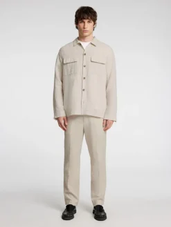 Selected miesten paitatakki, LEROY SUN OVERSHIRT Beige