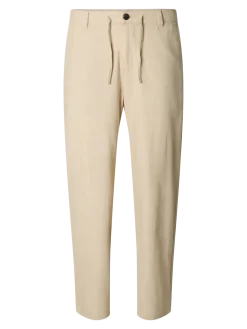 Selected miesten pellavasekoitehousut, K LOOSE BRODY LINEN PANT Beige