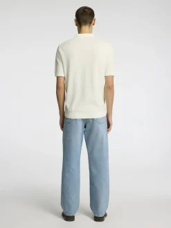 Selected miesten pikeepaita, CRAN SS KNIT STRUCTURE Valkoinen