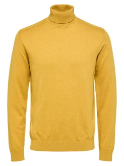 Selected, Miesten Pooloneule, Berg Roll Neck Keltainen