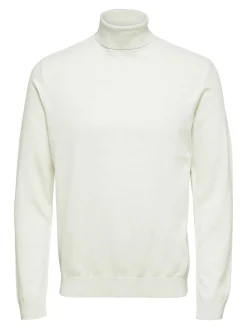 Selected, Miesten Pooloneule, Berg Roll Neck Valkoinen