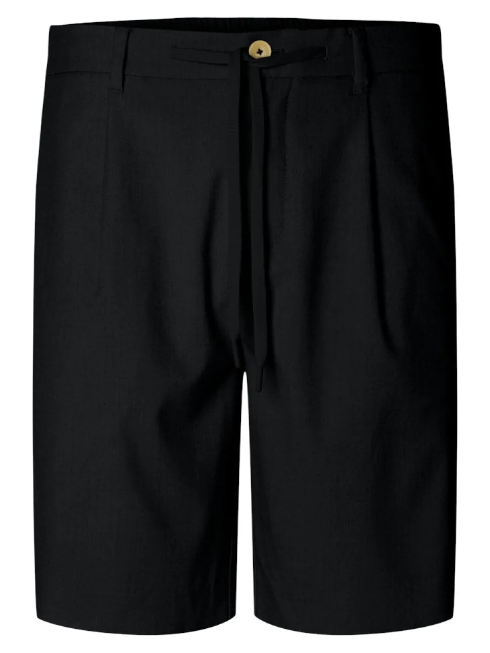 Selected miesten shortsit, REGULAR LEROY PLEAT SHORTS Musta