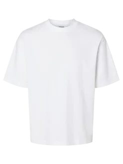 Selected miesten t-paita, LOOSE OSCAR SS O-NECK Bright White