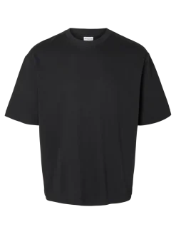 Selected miesten t-paita, LOOSE OSCAR SS O-NECK Black