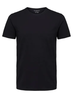 Selected Miesten T-paita, Pima Ss O-neck Musta