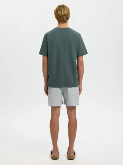 Selected miesten t-paita SLHATLAS SS O-Neck Tee, Balsam Green