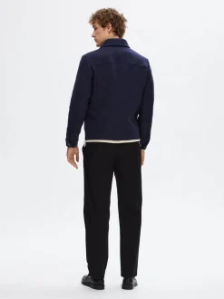 Selected Miesten Villakangastakki, FILIP WOOL JACKET Tummansininen