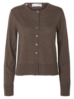 Selected naisten neuletakki, SLFTHEA LS KNIT MERINO CARDIGAN NOOS Delicioso