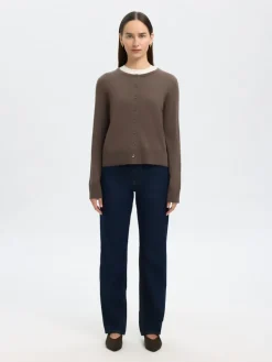 Selected naisten neuletakki, SLFTHEA LS KNIT MERINO CARDIGAN NOOS Delicioso