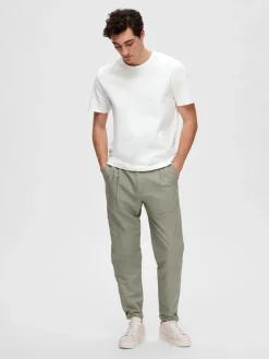 Selected t-paita, JOSEPH PIQUE SS O-NECK Valkoinen