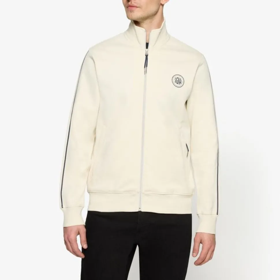 Signal miesten collegepaita Mattssi Zip Sweat Cardigan, luonnonvalkoinen
